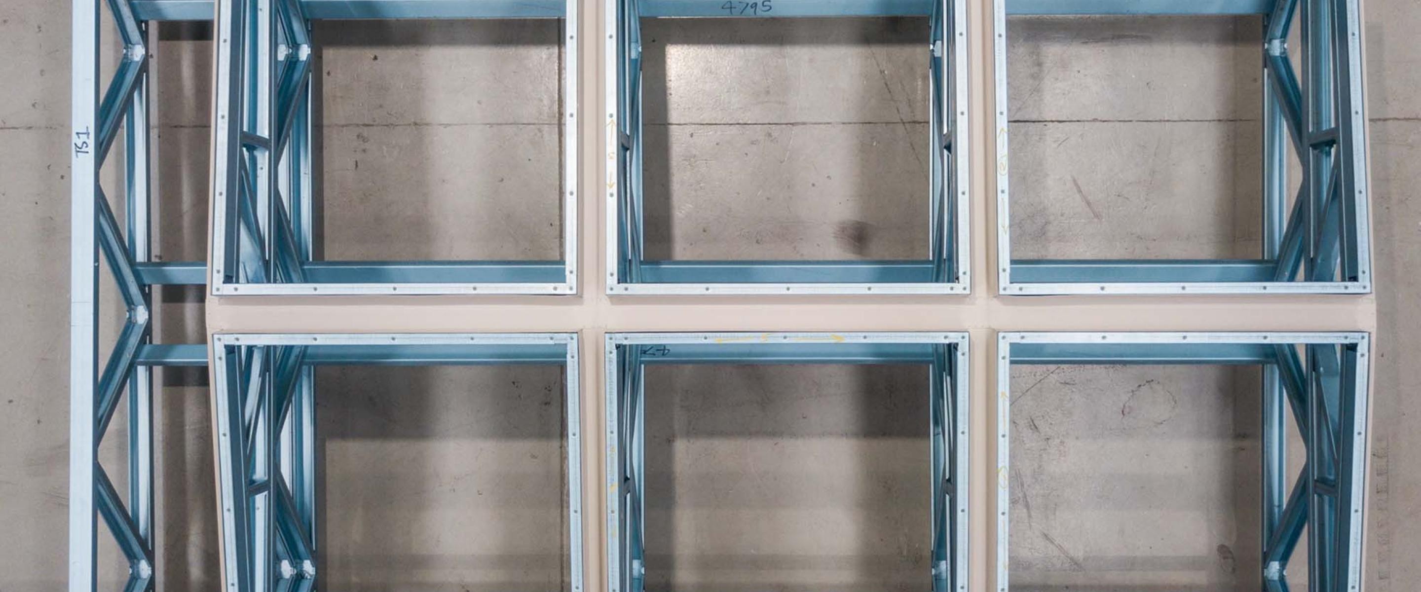Overhead white flashing frame. The frame made from TRUECORE® steel