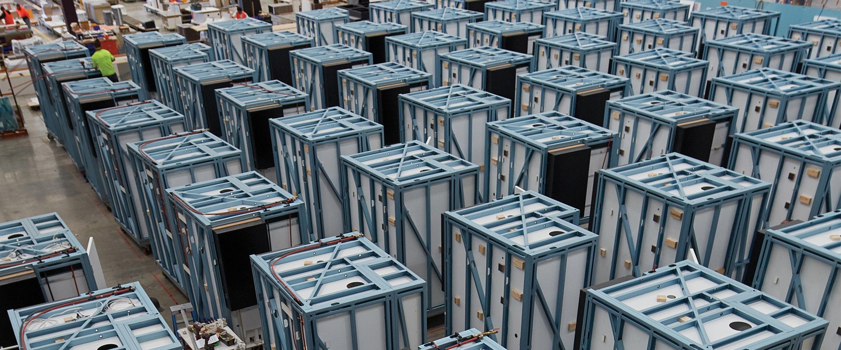 Framing made from TRUECORE® steel has helped Schiavello deliver bathroom pods with speed and efficiency.