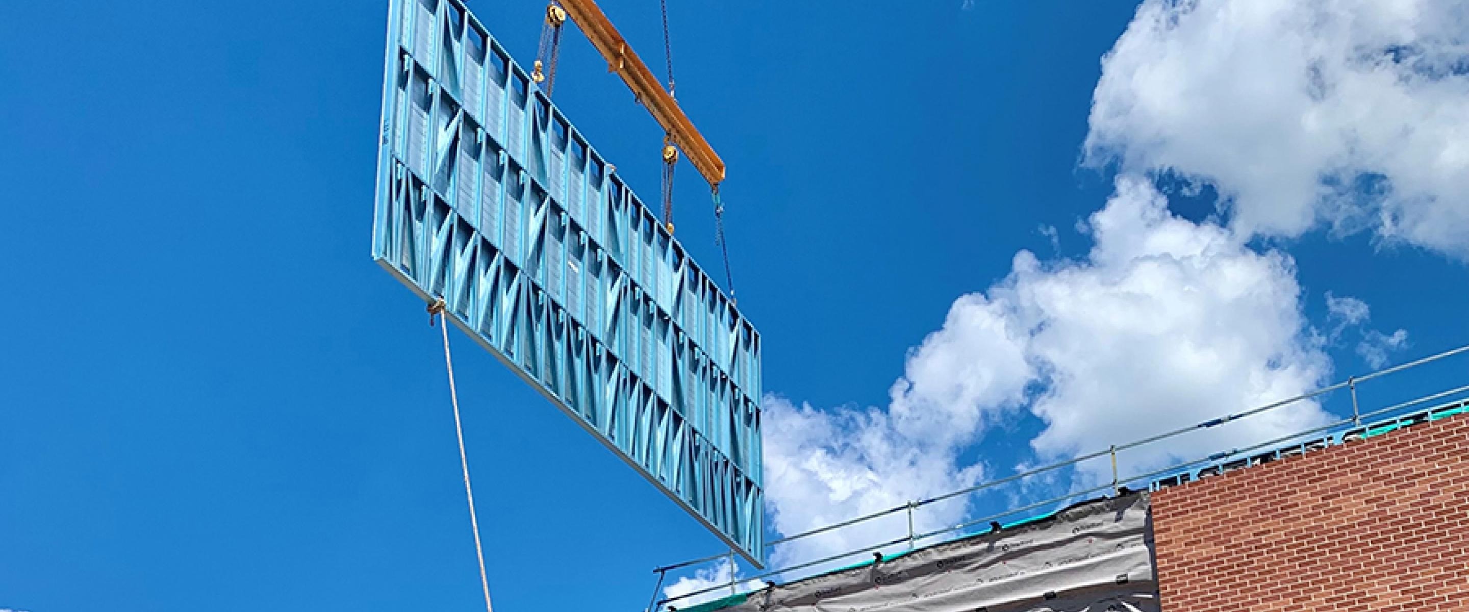 Lightweight, strong, and versatile, light gauge steel (LGS) framing made from TRUECORE® steel is a key structural component that enables this striking, curved masonry facade to take shape.