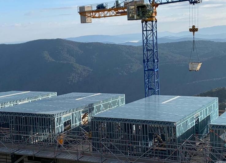 Top level wall frames and trusses made from TRUECORE® steel were detailed, engineered and fabricated in-house at SBS Group* to withstand heavy snow, and delivered in time before the winter season set in.