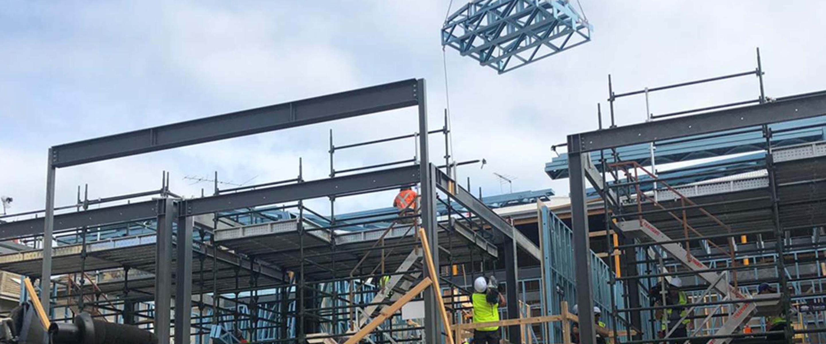 Each skylight module frame made from TRUECORE® steel was craned into position