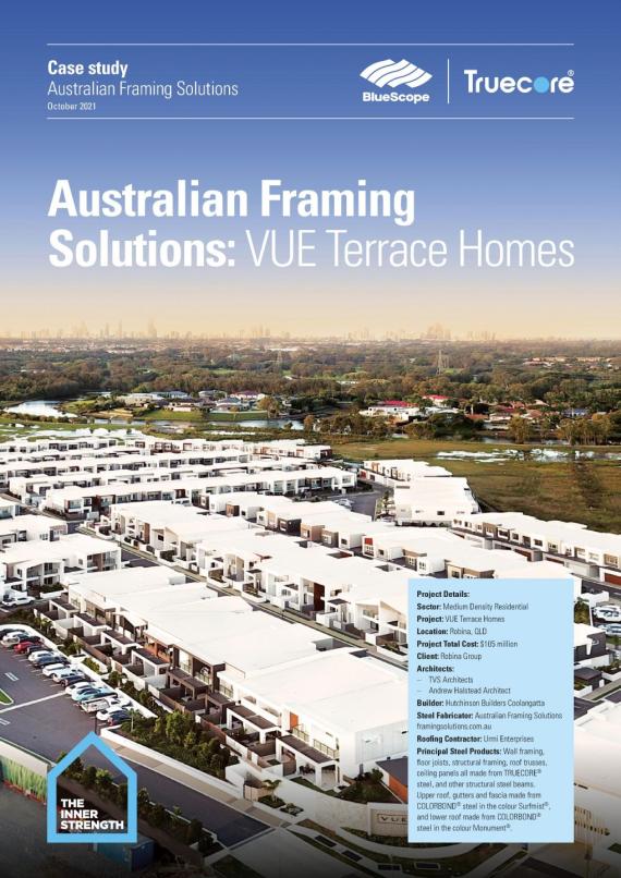 Australian Framing Solutions Vue Terrace Homes TRUECORE steel case study thumnbnail