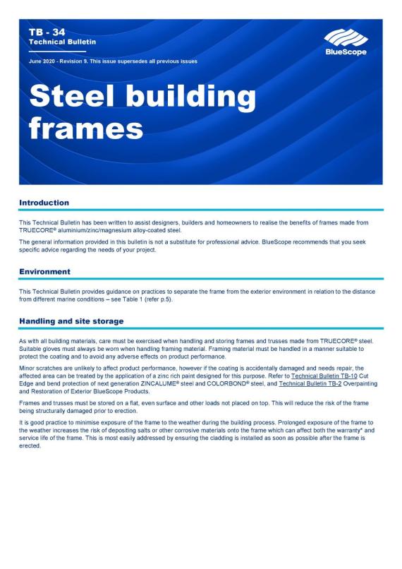 Technical Bulletin TB-34 Steel Building Frames thumbnail