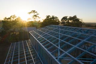 Hamptons Farmhouse - Frames made from TRUECORE® steel in sunlight